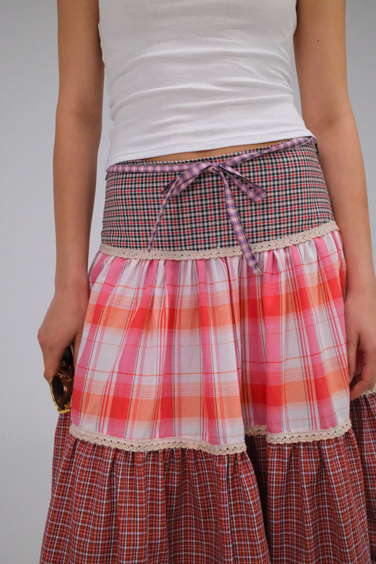 THE MAXI RUFFLED PINKS SKIRT