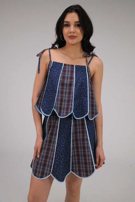 THE FLOWER SKIRT IN NAVY