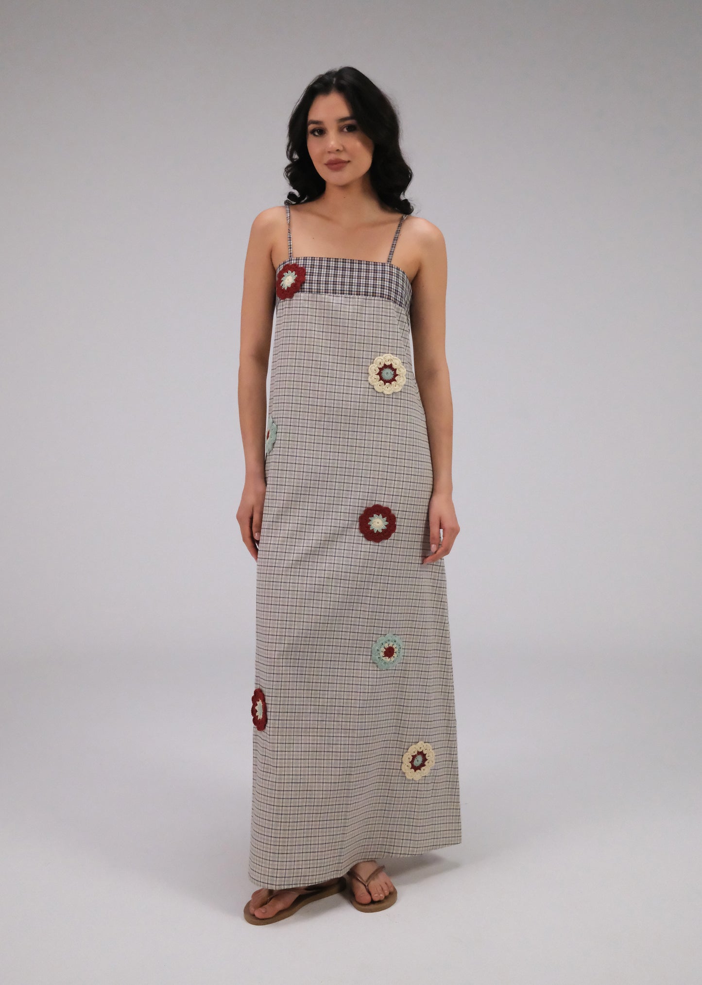 THE DAISY MAXI CHECKED DRESS
