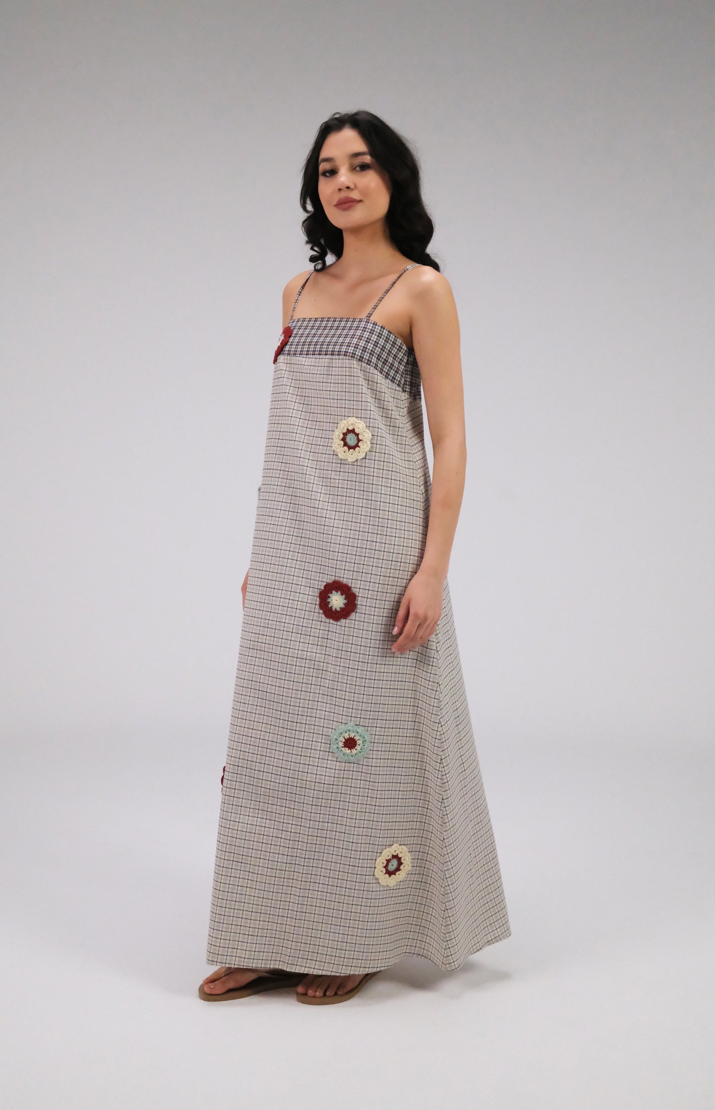THE DAISY MAXI CHECKED DRESS