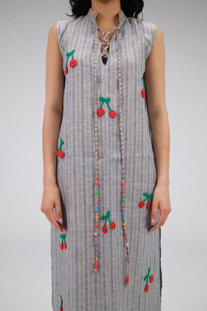 THE MAXI GREY LINEN DRESS