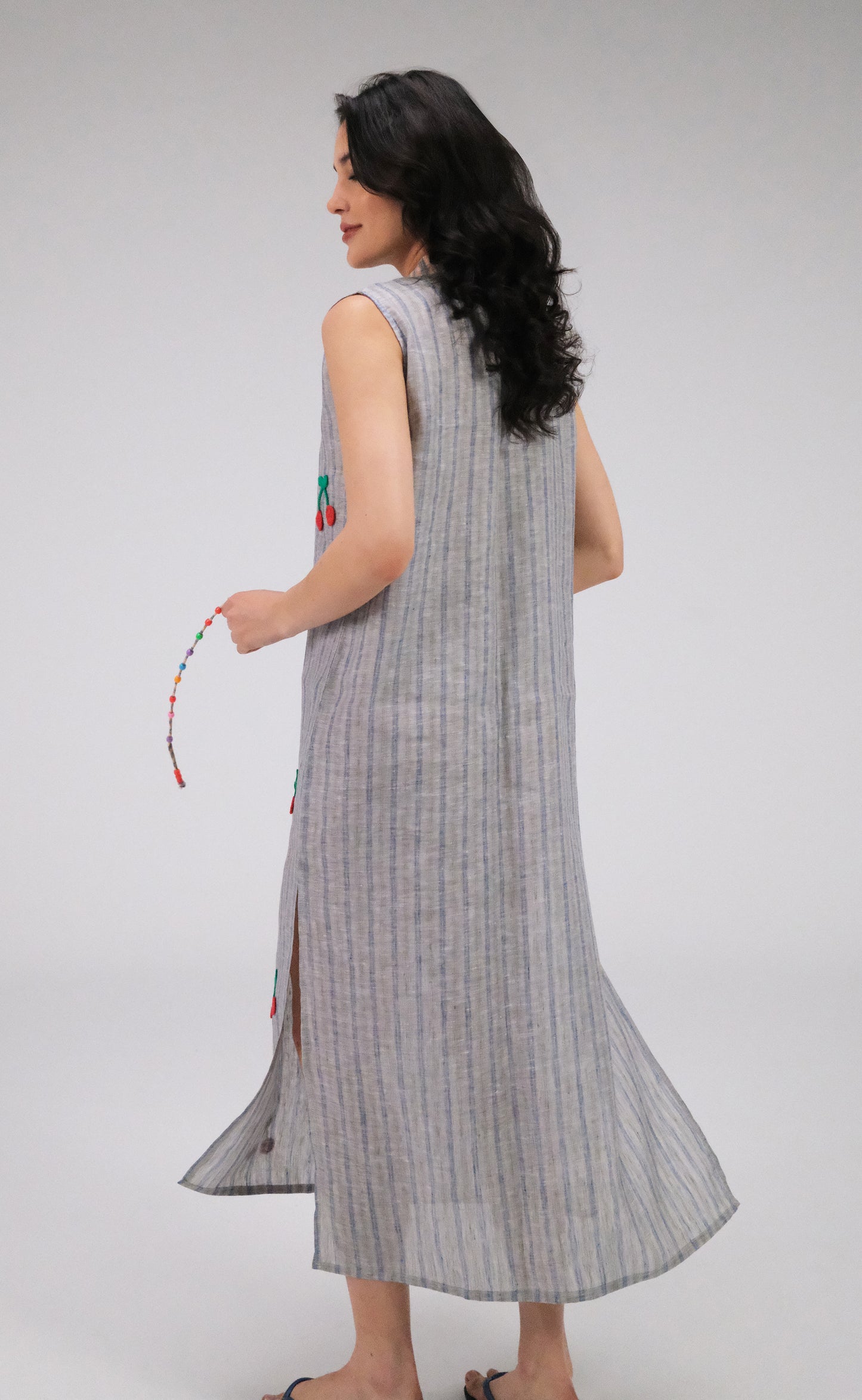 THE MAXI GREY LINEN DRESS