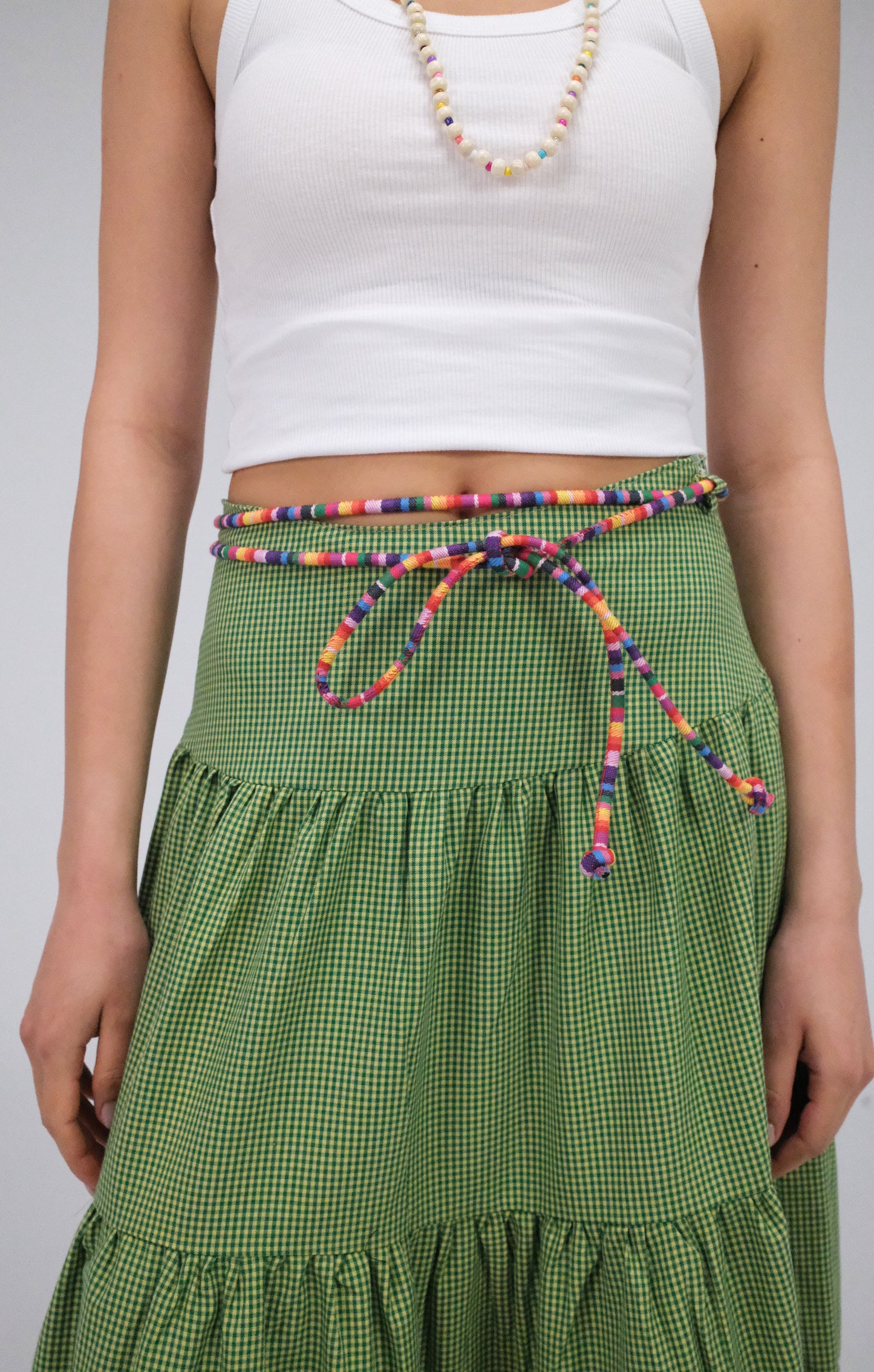 THE MAXI RUFFLED GREEN SKIRT