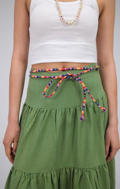 THE MAXI RUFFLED GREEN SKIRT