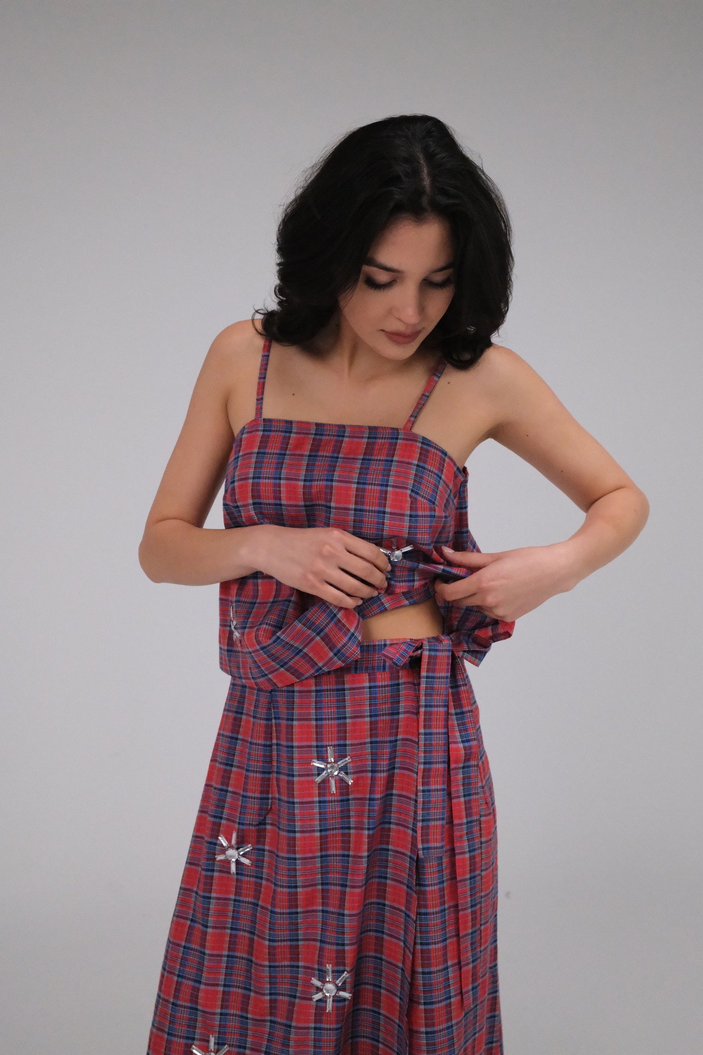 THE RED CHECKED TOP