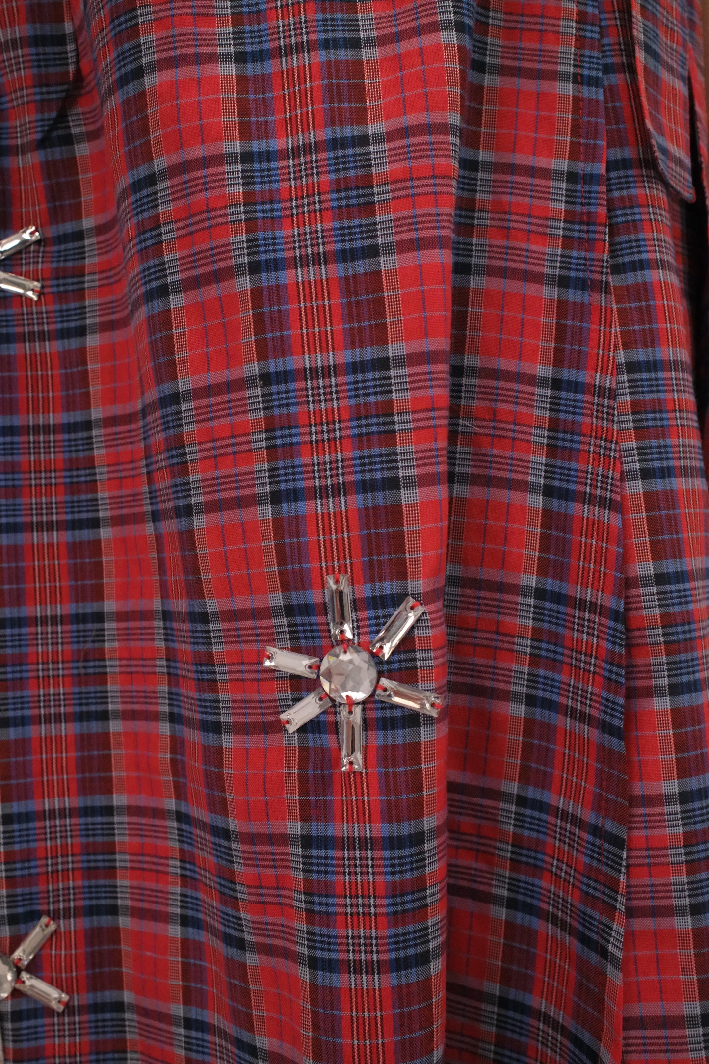 THE RED CHECKED WRAP SKIRT