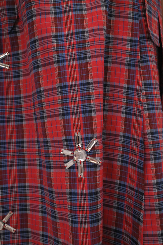 THE RED CHECKED WRAP SKIRT