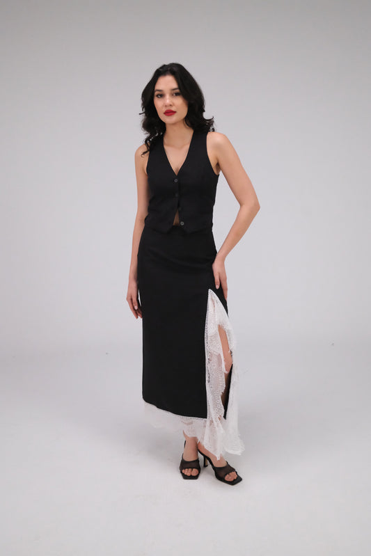 THE BLACK & WHITE PENCIL SKIRT