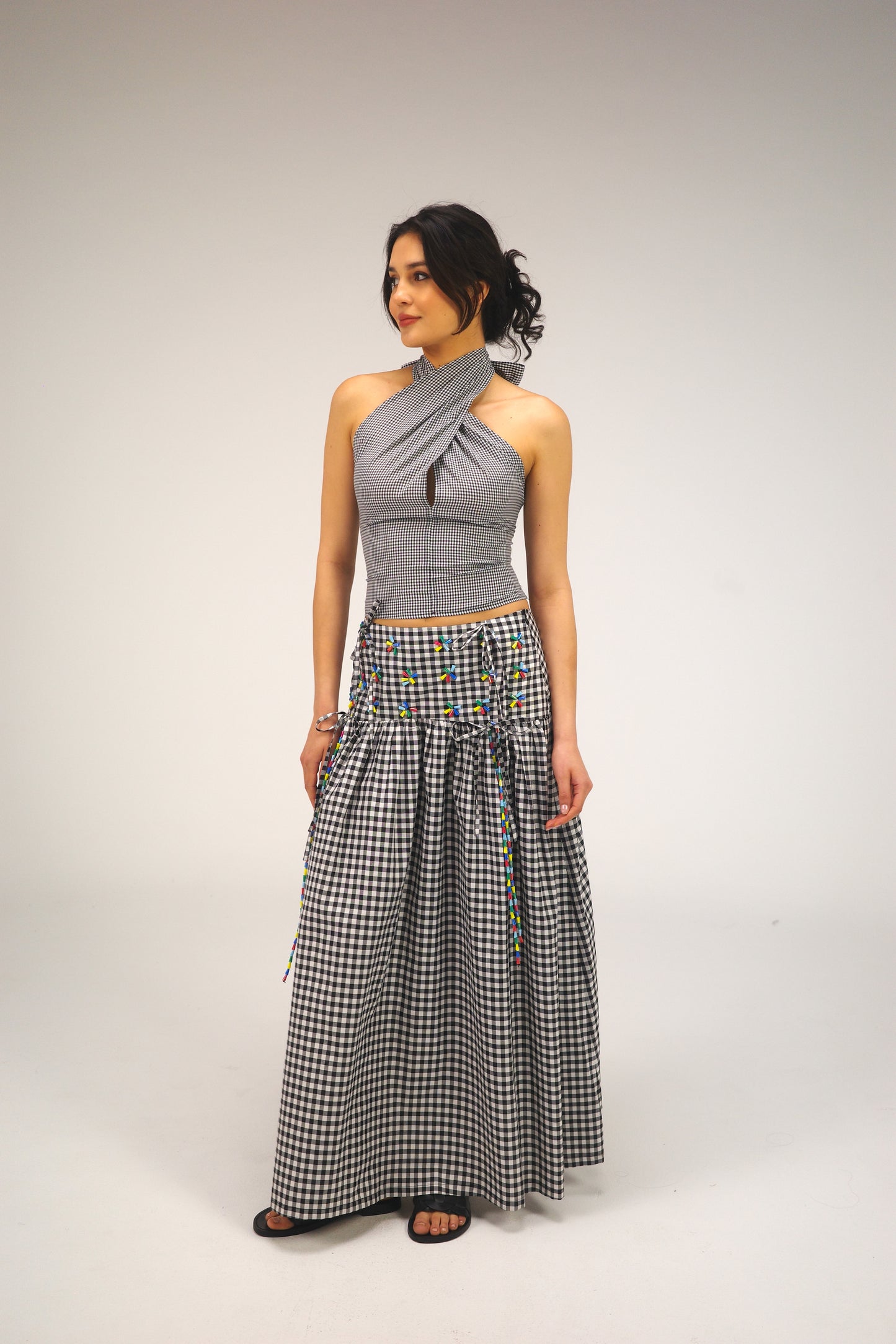 THE BLACK GINGHAM MAXI SKIRT