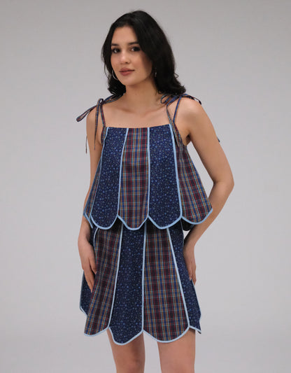 THE FLOWER SKIRT IN NAVY