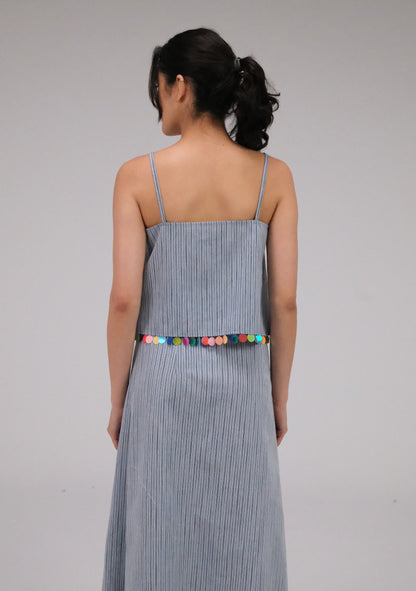 THE BLUE TOP WITH COINS