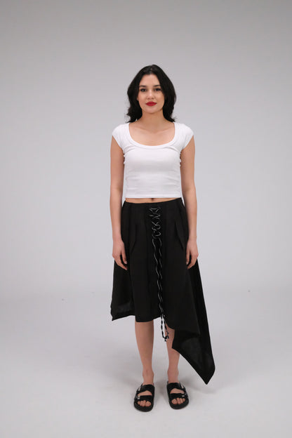 THE ASYMMETRICAL BLACK SKIRT