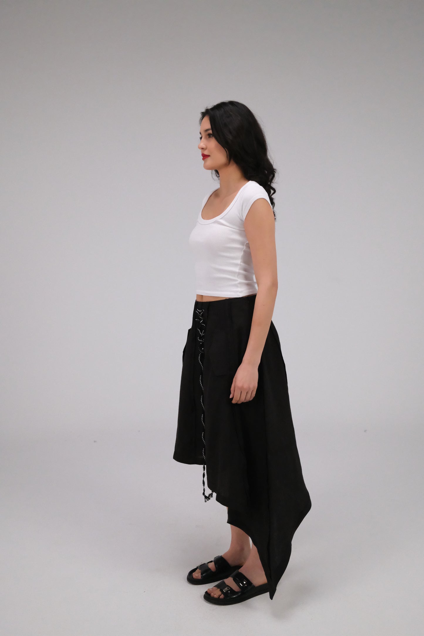THE ASYMMETRICAL BLACK SKIRT