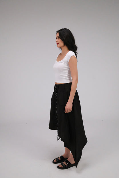 THE ASYMMETRICAL BLACK SKIRT