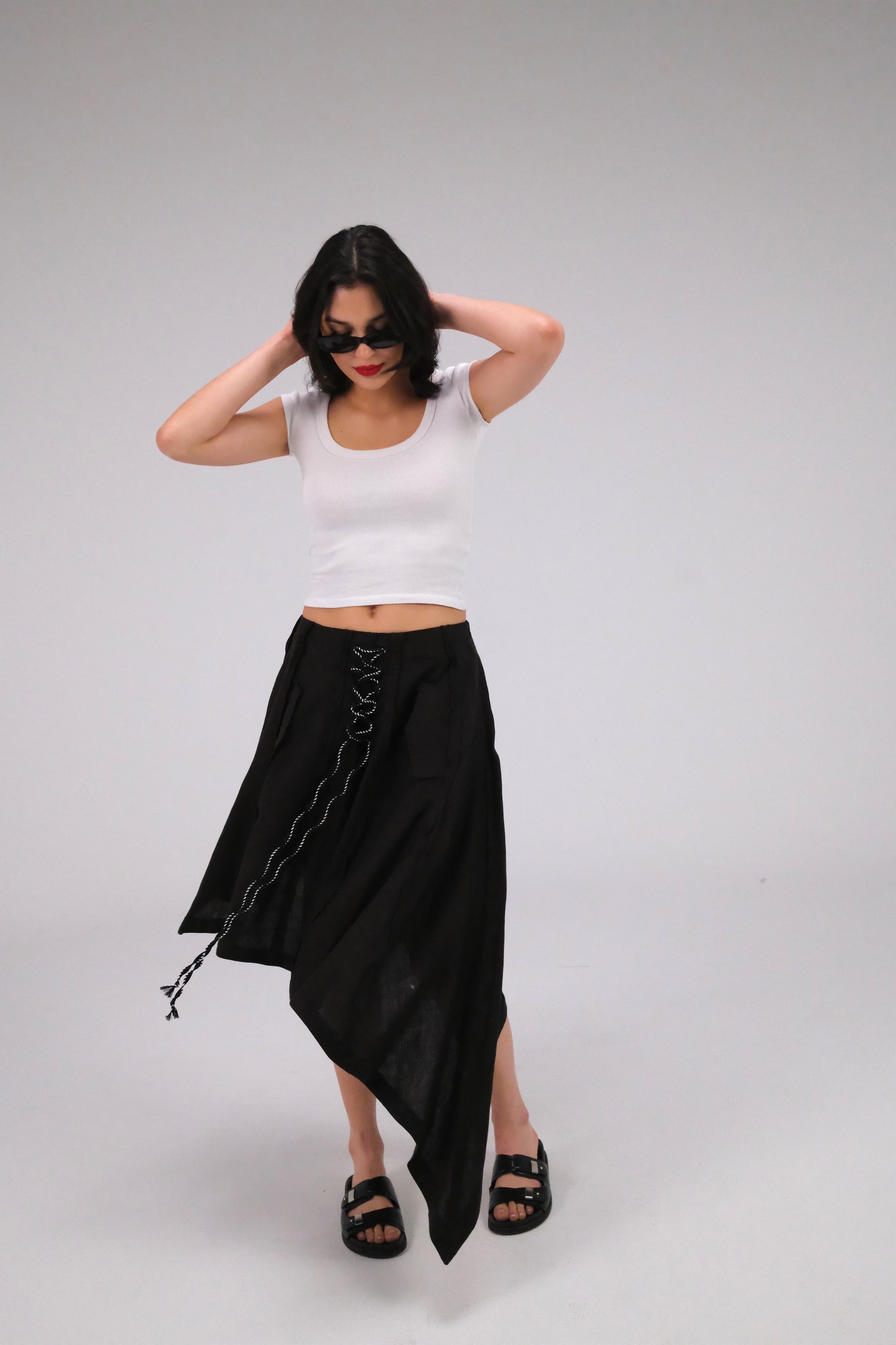THE ASYMMETRICAL BLACK SKIRT