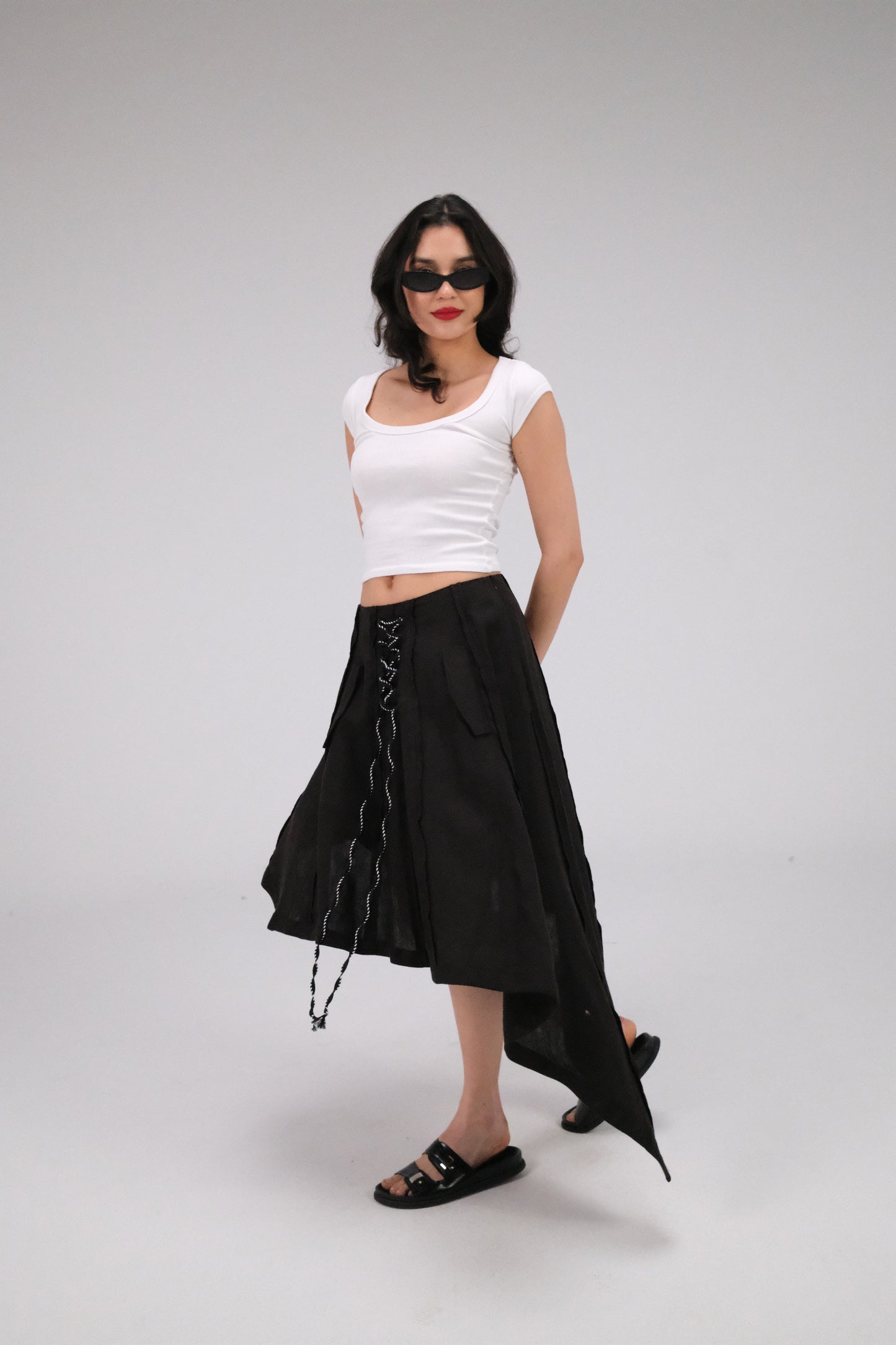 THE ASYMMETRICAL BLACK SKIRT