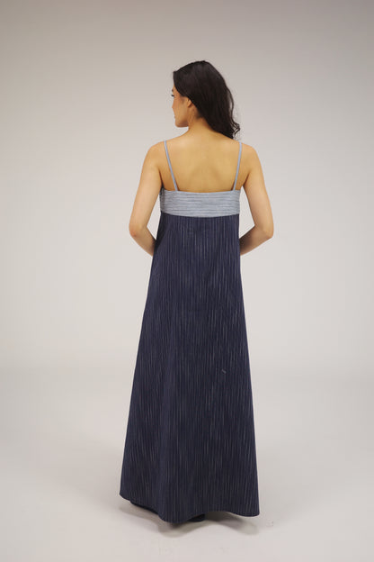 THE MAXI CHERRIES DRESS IN BLUE