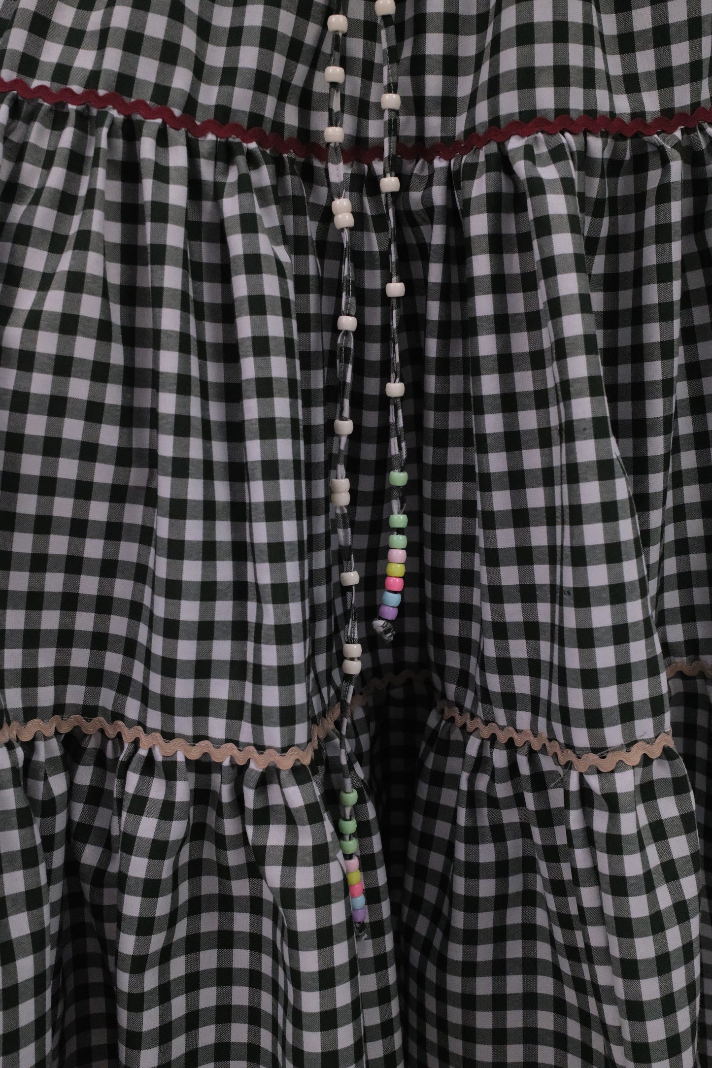 THE ZIGZAG GINGHAM MAXI SKIRT IN GREEN