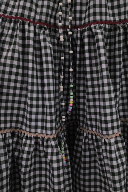 THE ZIGZAG GINGHAM MAXI SKIRT IN GREEN