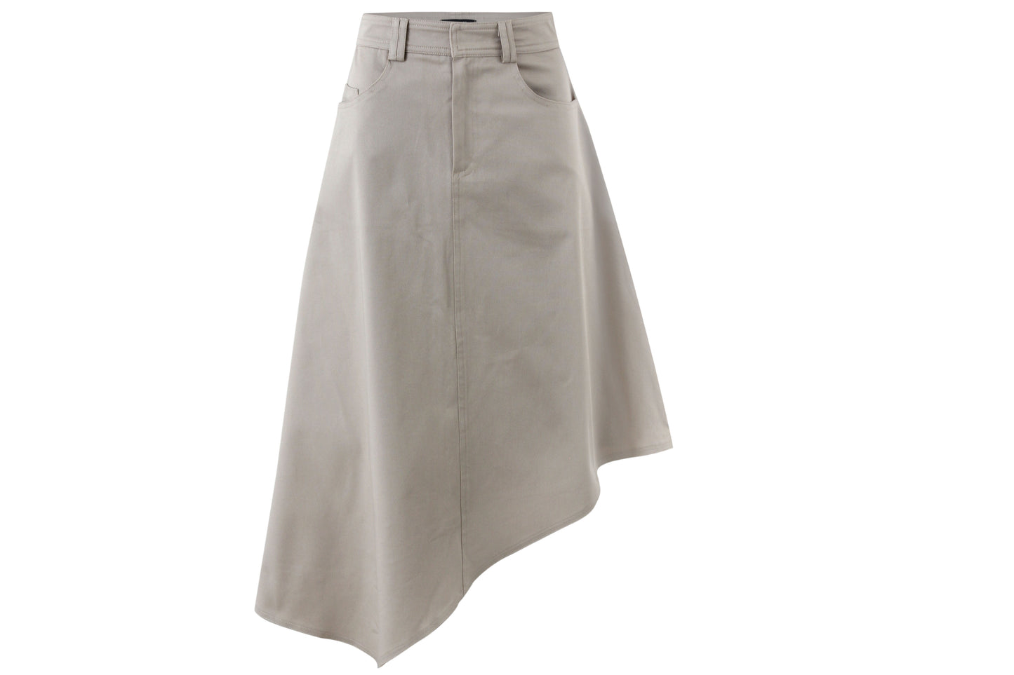 BEIGE GABARDINE ASYMMETRIC SKIRT