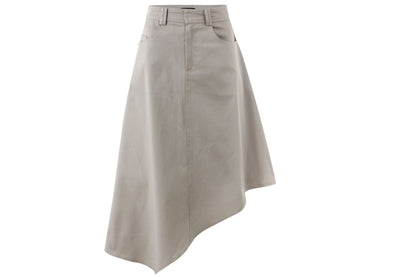 BEIGE GABARDINE ASYMMETRIC SKIRT